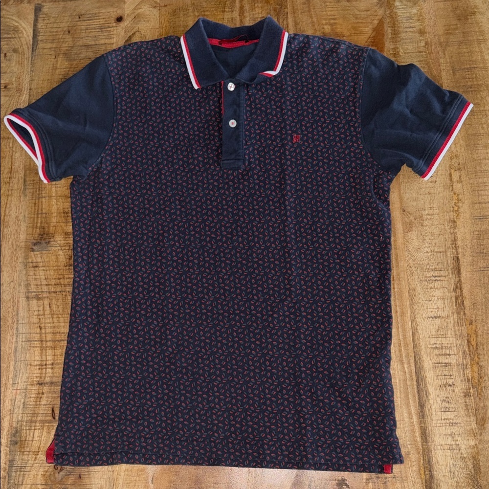 Carolina Herrera Dark Blue and Red Polo Shirt